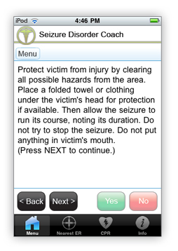 Seizure Disorder Coach instructions